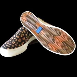 "Keds Double Decker Women's Slip On Canvas Sneakers Leopard Dream Foam" NWOT